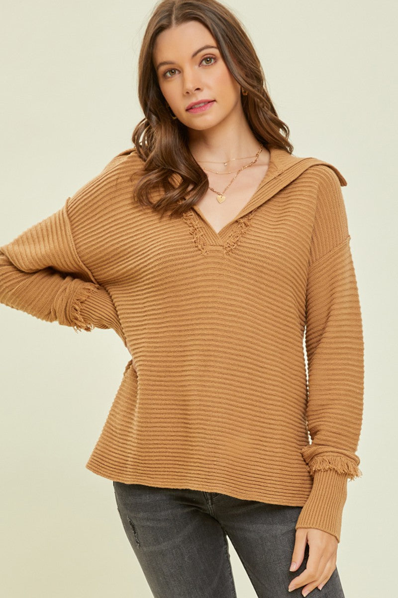 Thick Collared Sweater Top