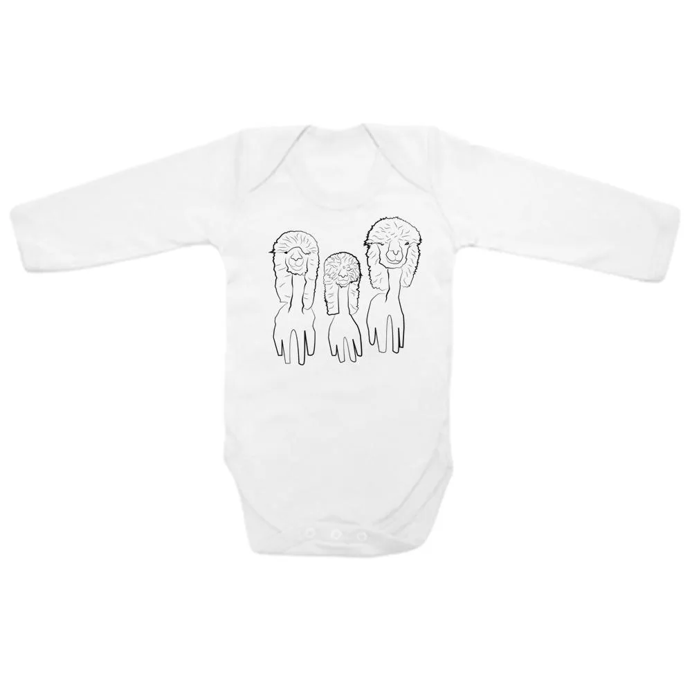 Three little alpacas baby bodysuit