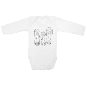 Three little alpacas baby bodysuit