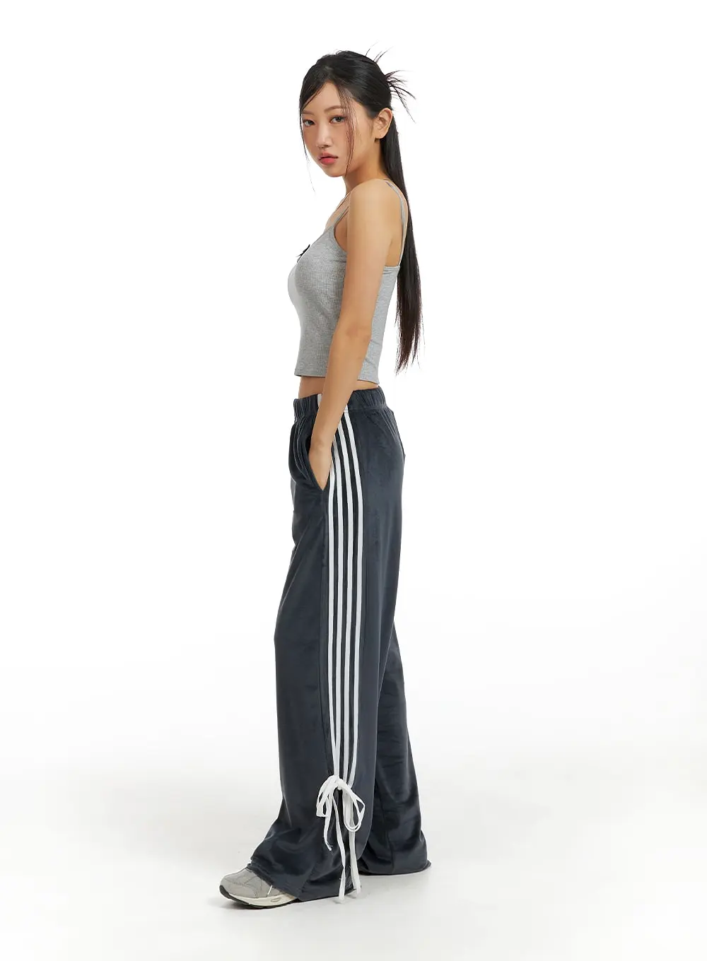 Tie-Stripe Nylon Pants CF427