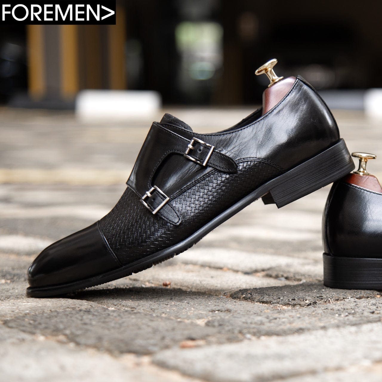 TOM LOBB | Black Double Monkstrap