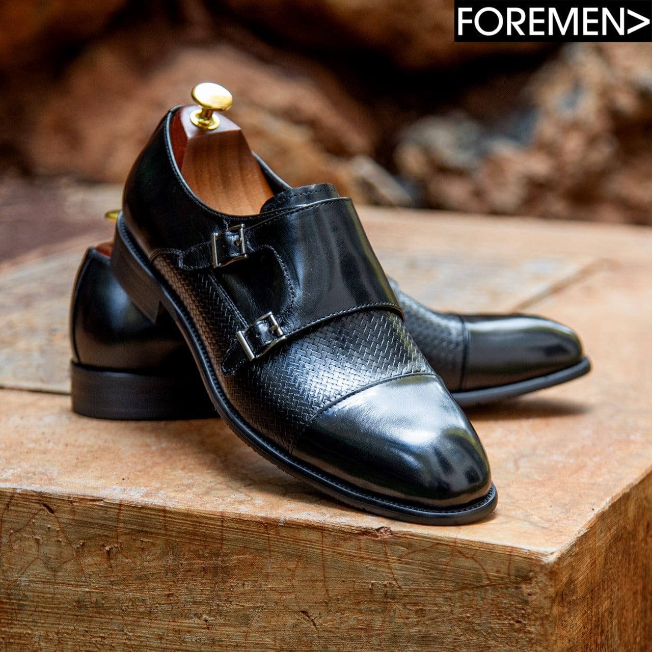 TOM LOBB | Black Double Monkstrap