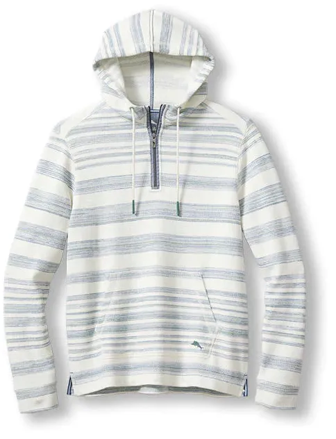 Tommy Bahama Mens Shoreline Stripe Baja Hoodie Sweatshirt