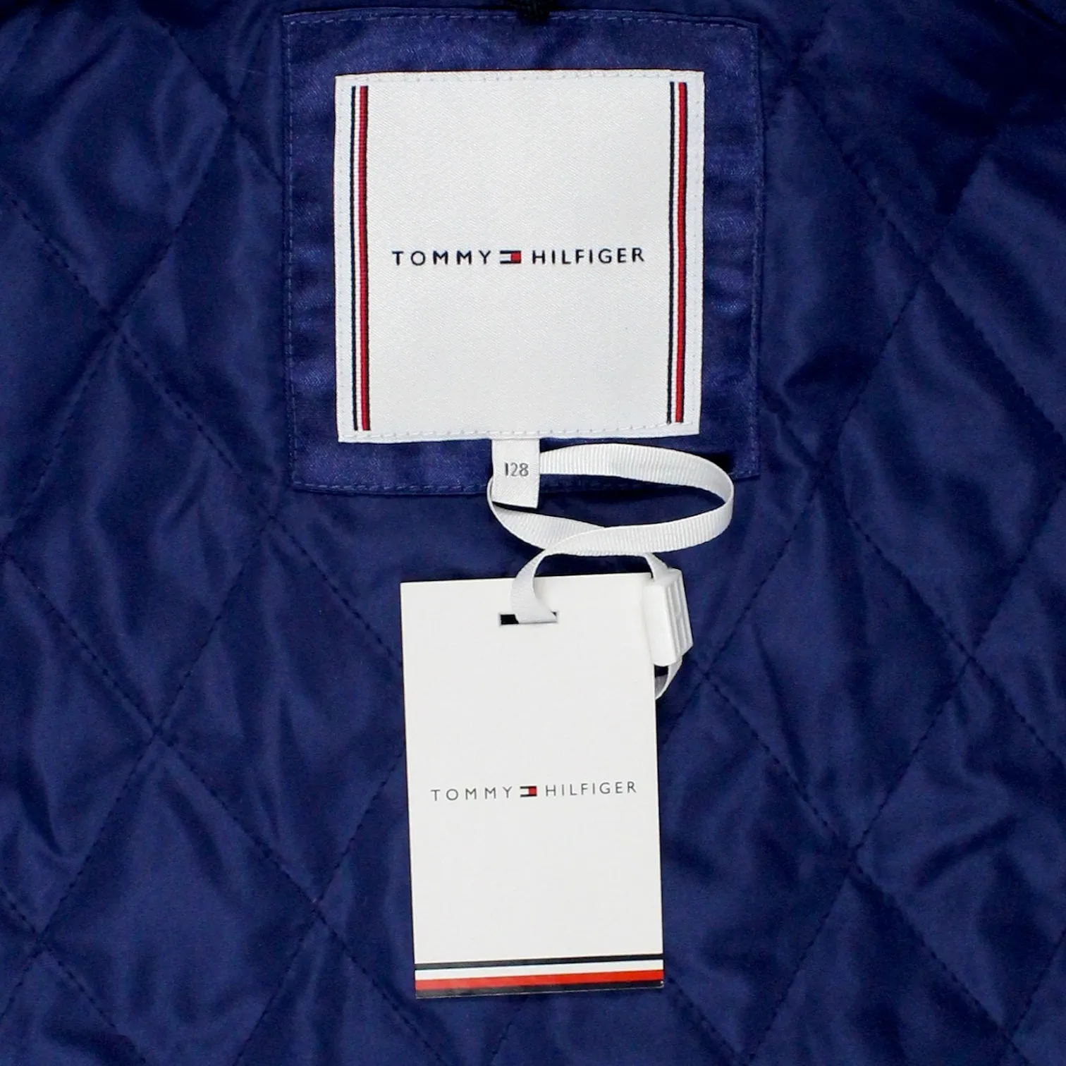 Tommy Hilfiger Blue Shiny Satin Parka