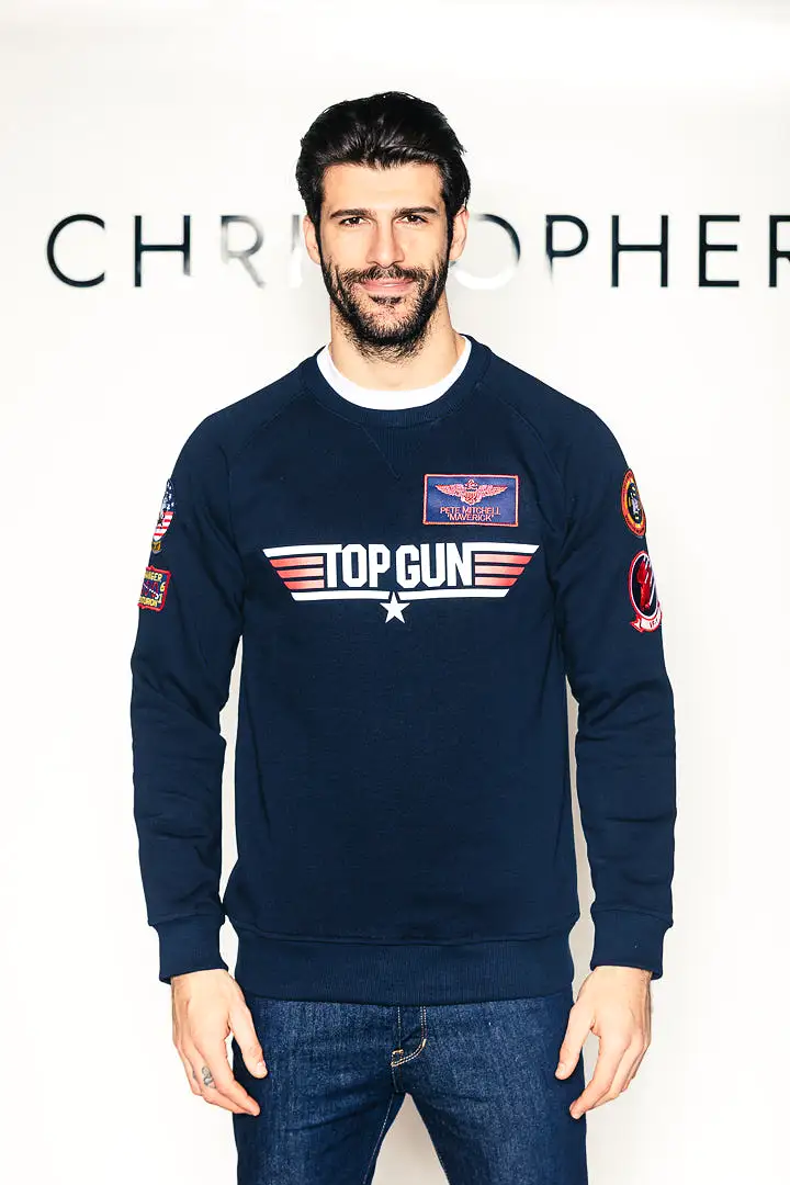 TOP GUN Unisex Logo Sweatshirt - NAVY