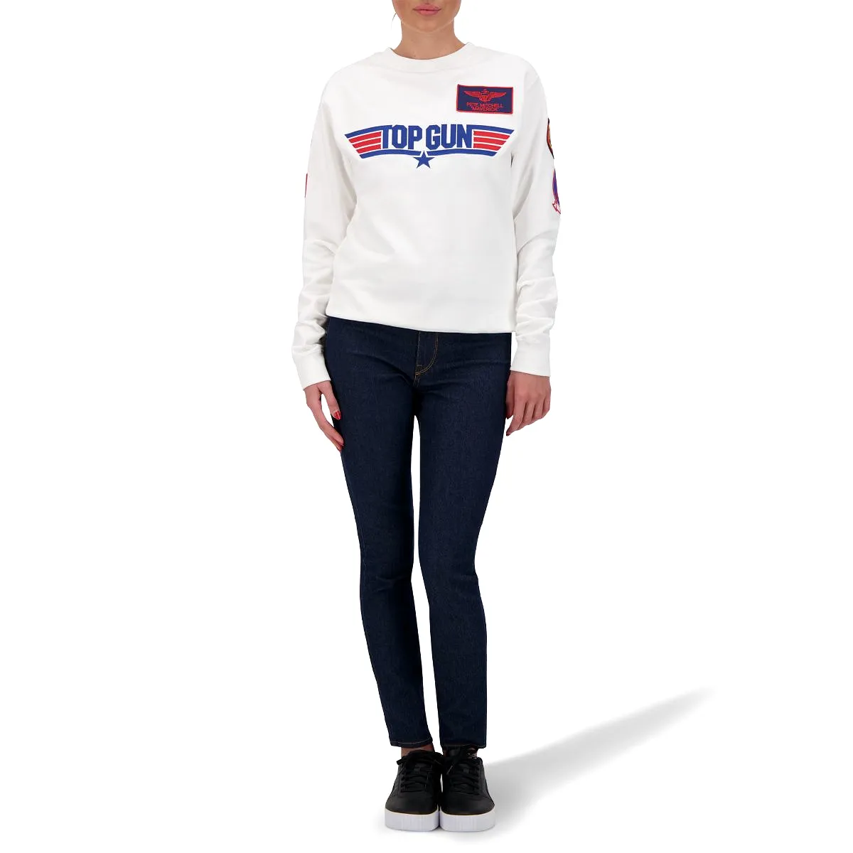 TOP GUN Unisex Logo Sweatshirt - WHITE