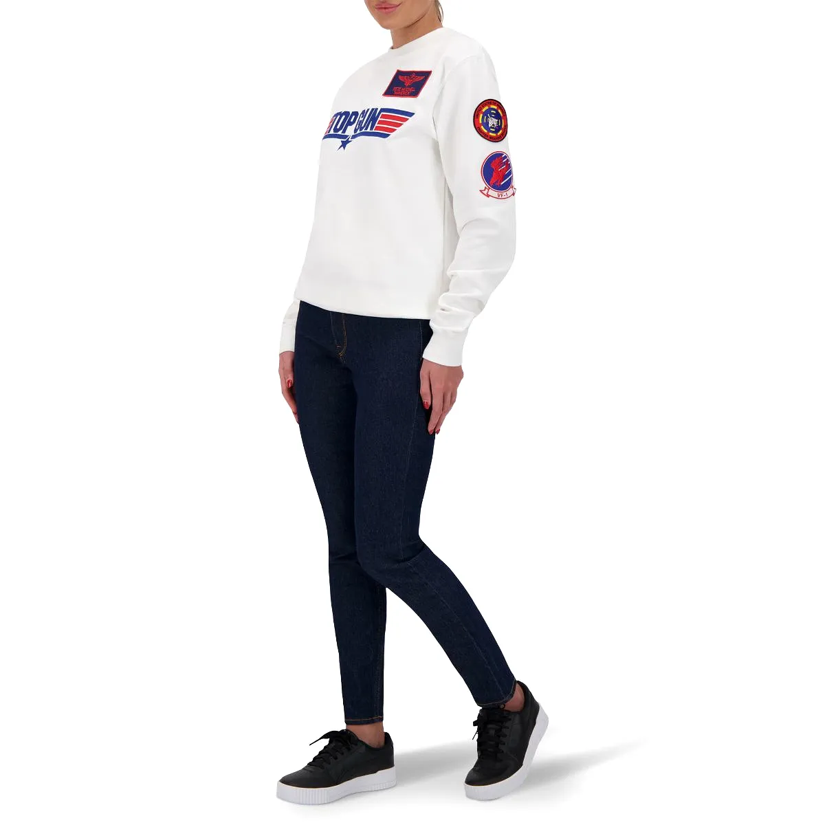 TOP GUN Unisex Logo Sweatshirt - WHITE