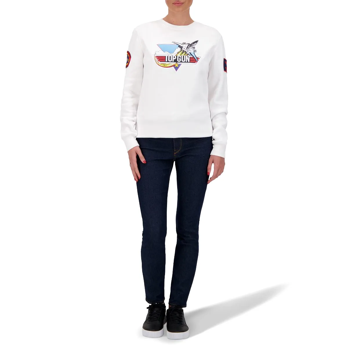 TOP GUN Unisex Retro Logo Sweatshirt - WHITE