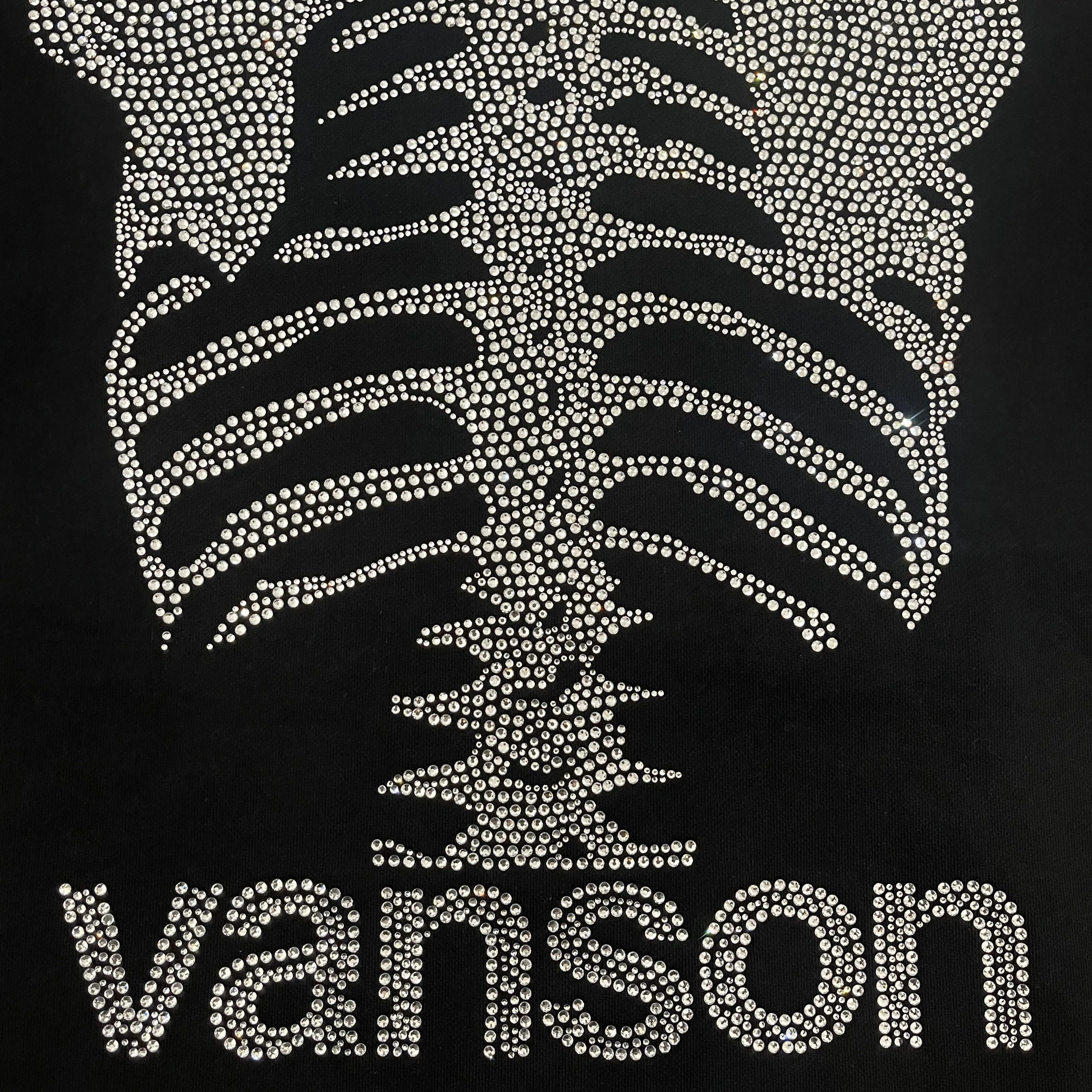 Vanson Leathers 50th Anniversary Rhinestone Skeleton Hoodie - XL