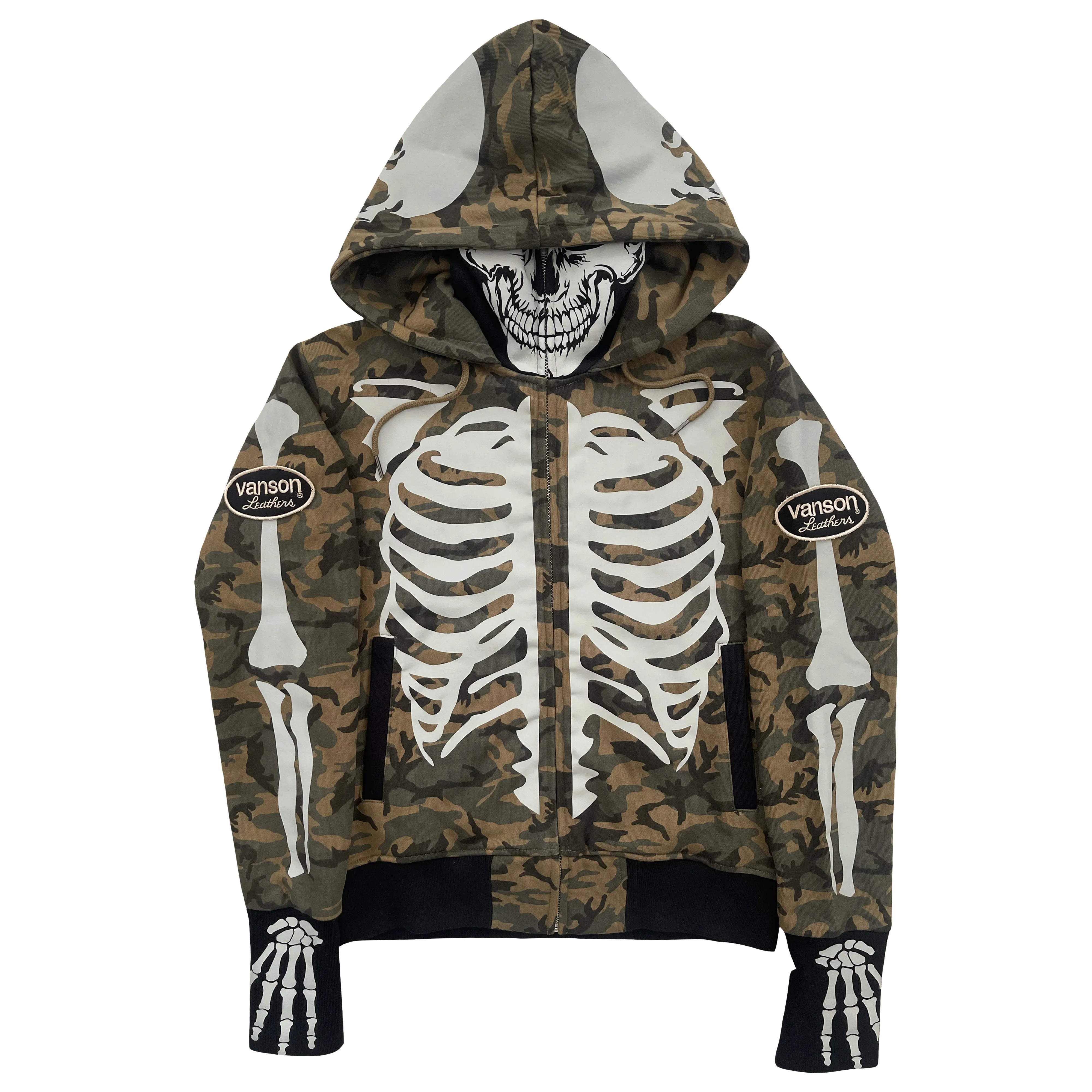 Vanson Leathers Skeleton Hoodie