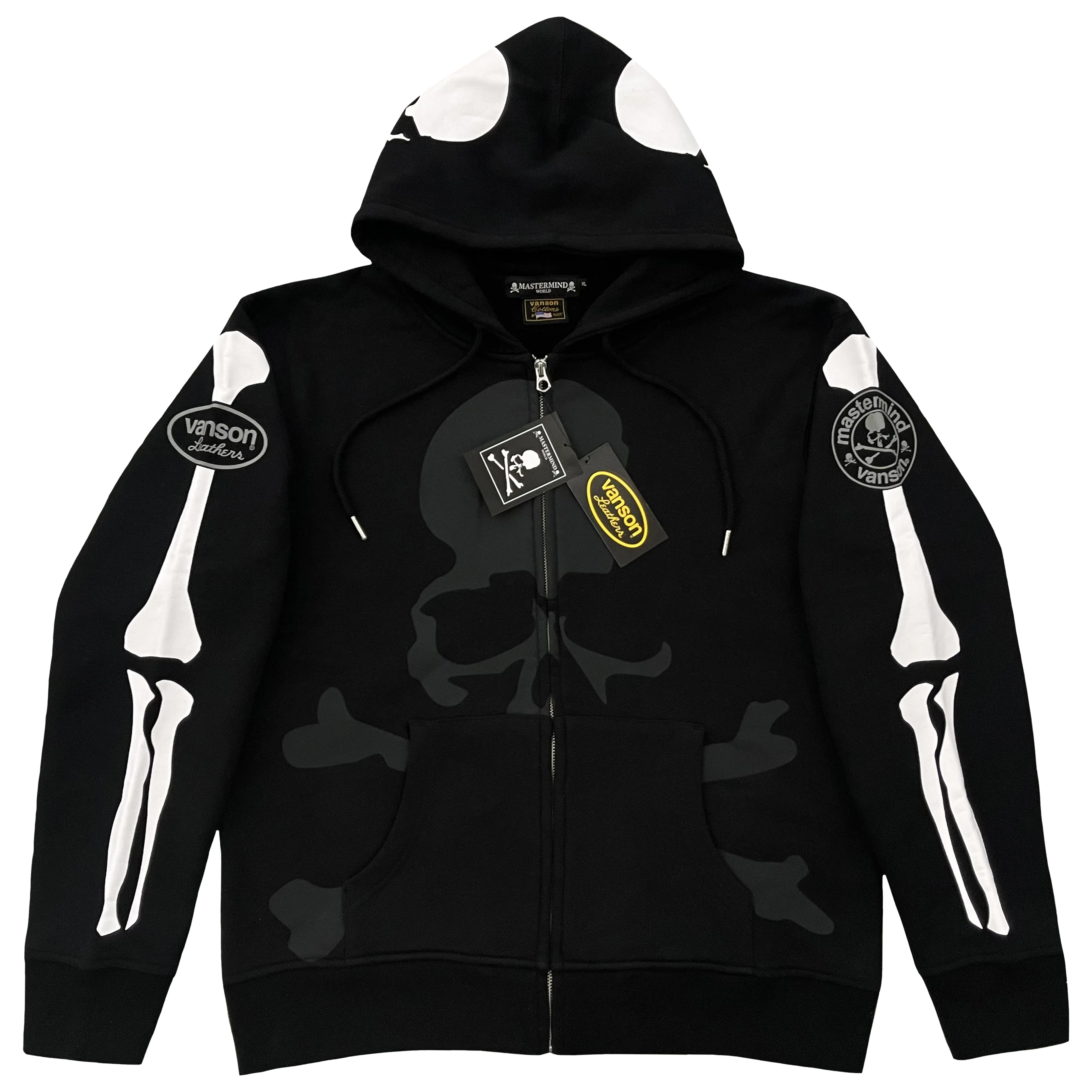 Vanson Leathers x Mastermind Japan 50th Anniversary Skeleton Hoodie - 