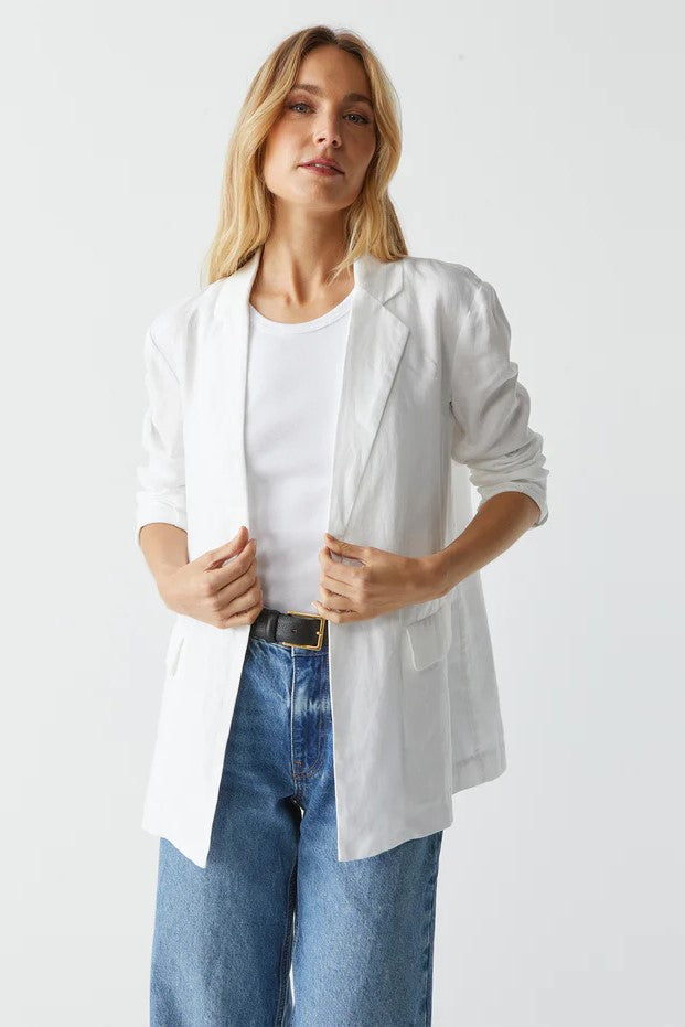 White Lottie Linen Blazer