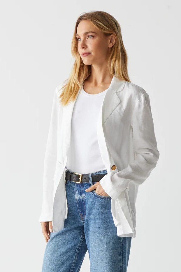 White Lottie Linen Blazer