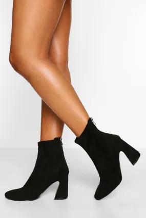 Wide Width Flare Heel Sock Boot