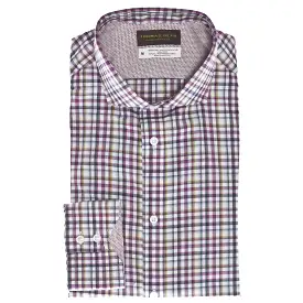 Wine Gingham Performance Sport Shirt