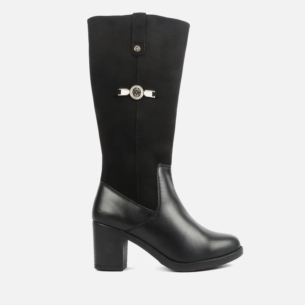 Women Long Mid Heel Boot