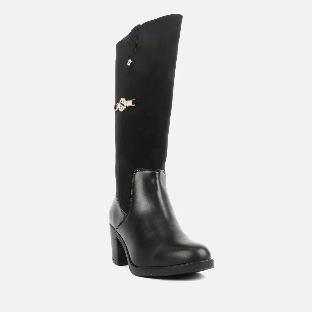 Women Long Mid Heel Boot