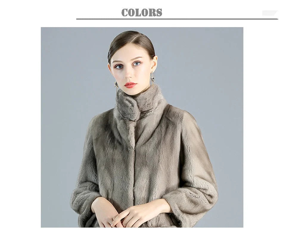 Women's Casual Warm Thick Natural Import Real Mink Fur Winter Jacket