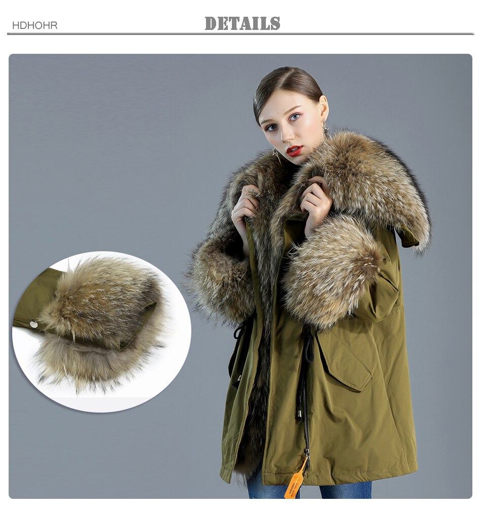 Women's Leisure Style Natural Fox Fur Down Solid Pattern Winter Jackets