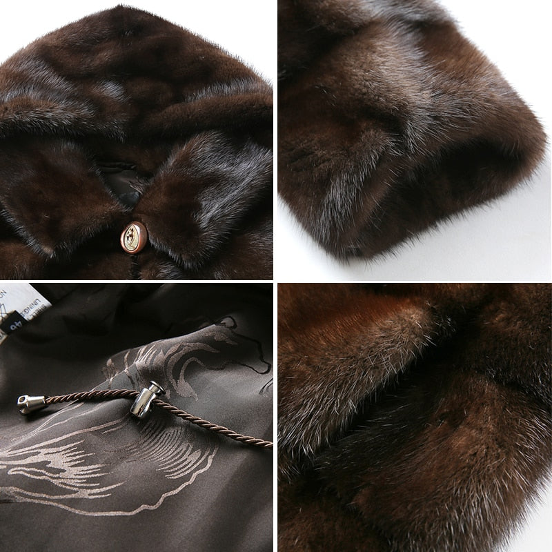 Women's Winter Natural Mink Fur Thick Warm Leisure Short Jacket