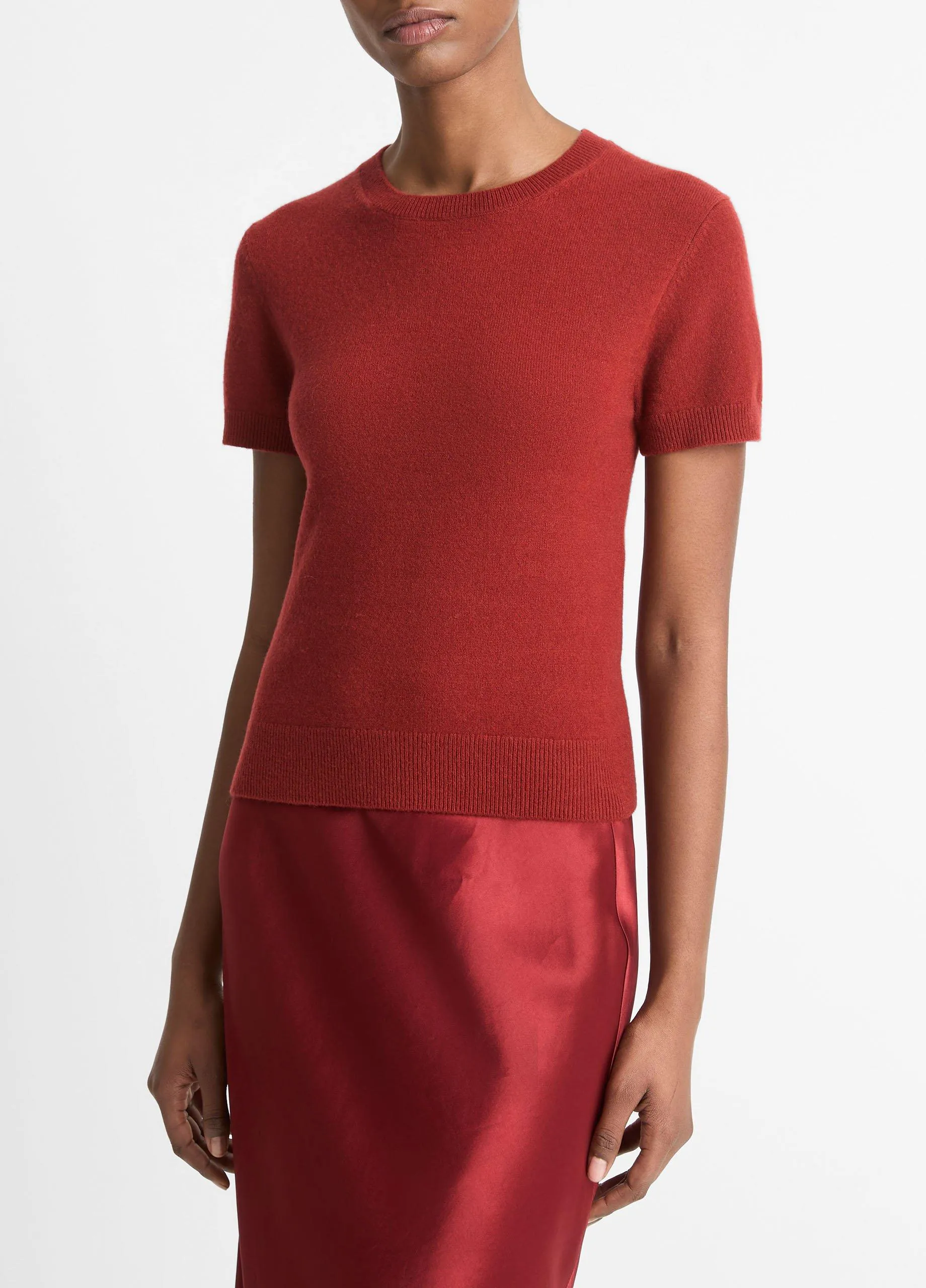 Wool & Cashmere-Blend Short-Sleeve Sweater