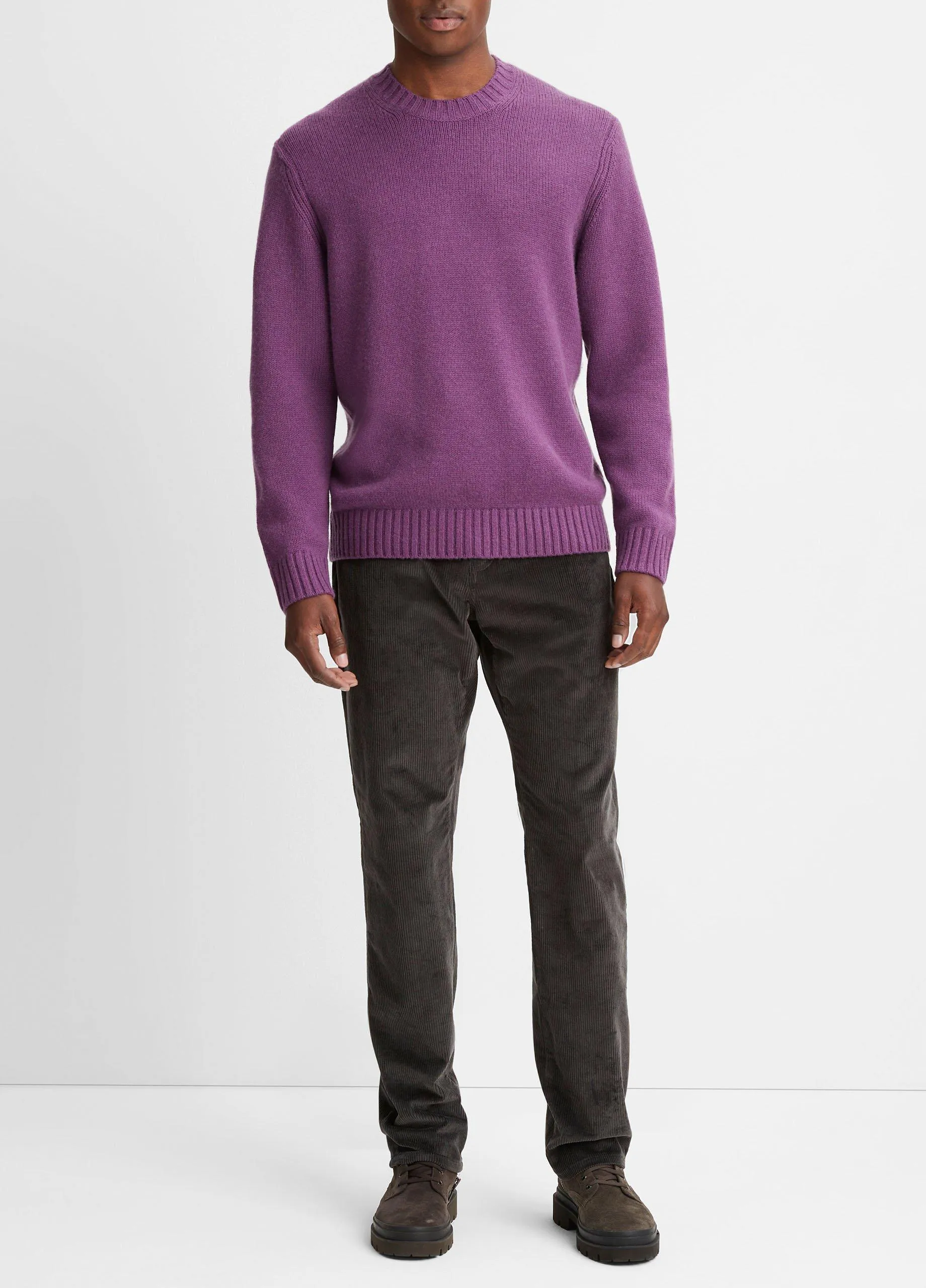 Wool-Cashmere Relaxed Crew Neck Sweater