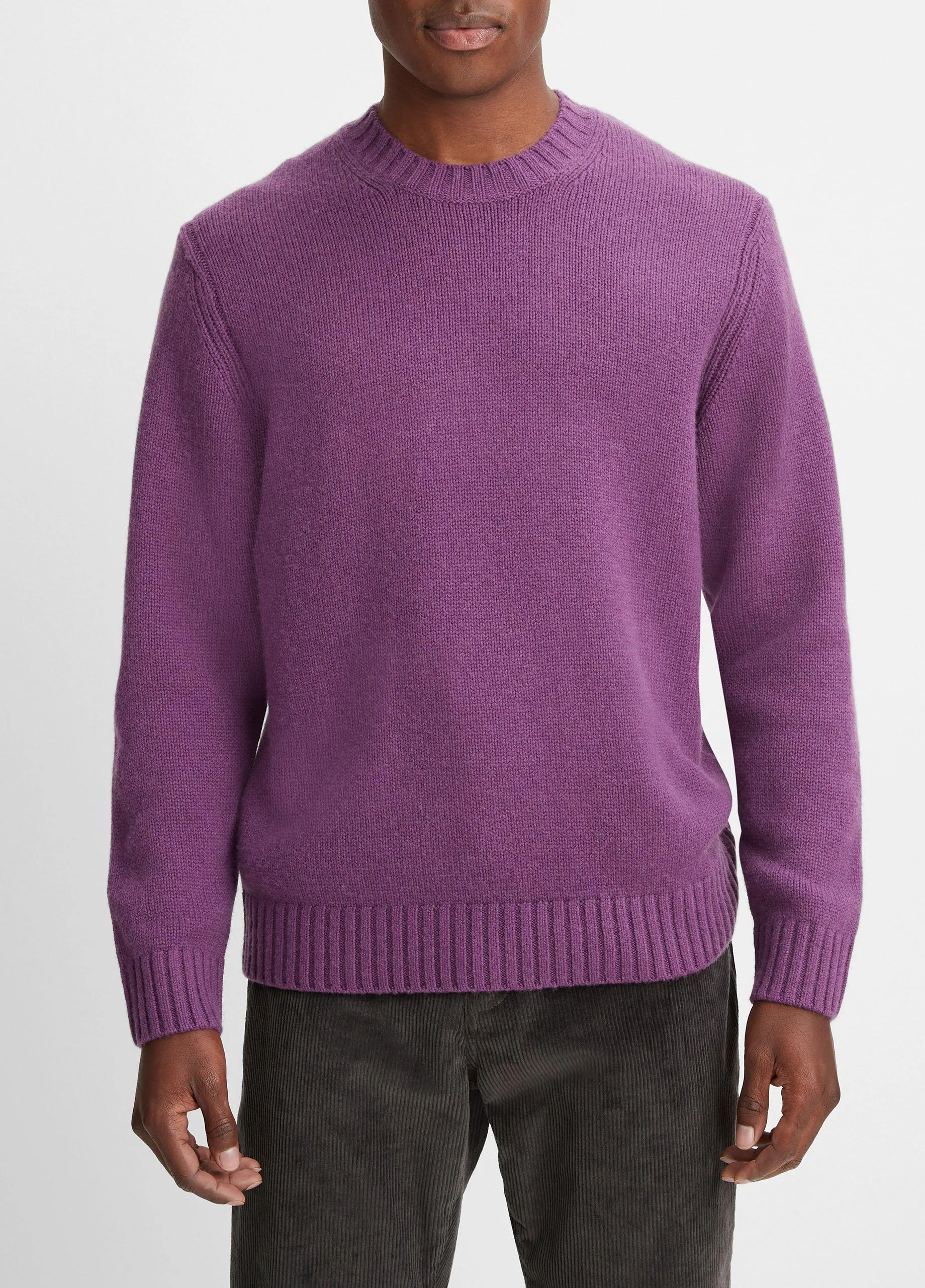 Wool-Cashmere Relaxed Crew Neck Sweater