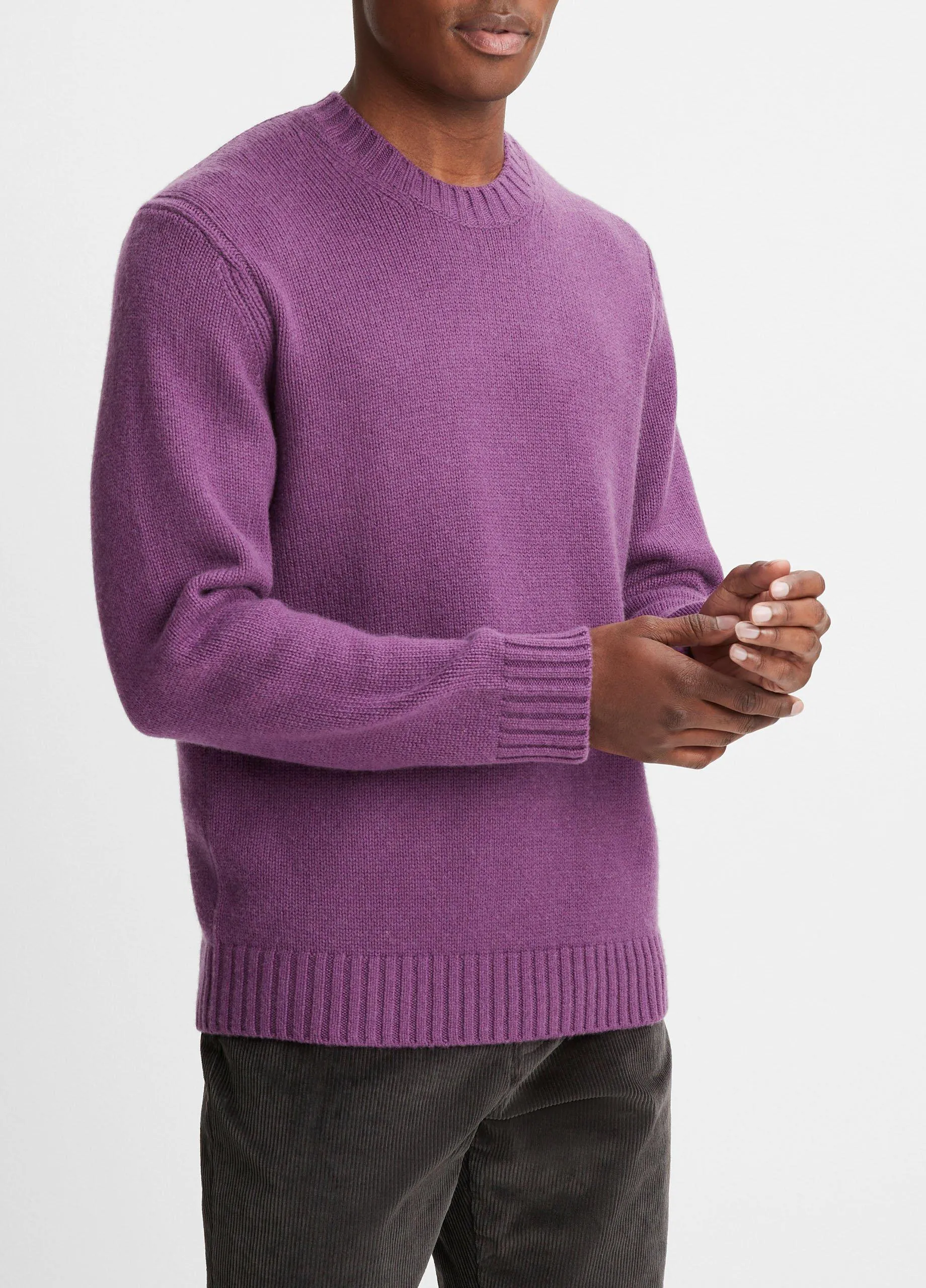 Wool-Cashmere Relaxed Crew Neck Sweater