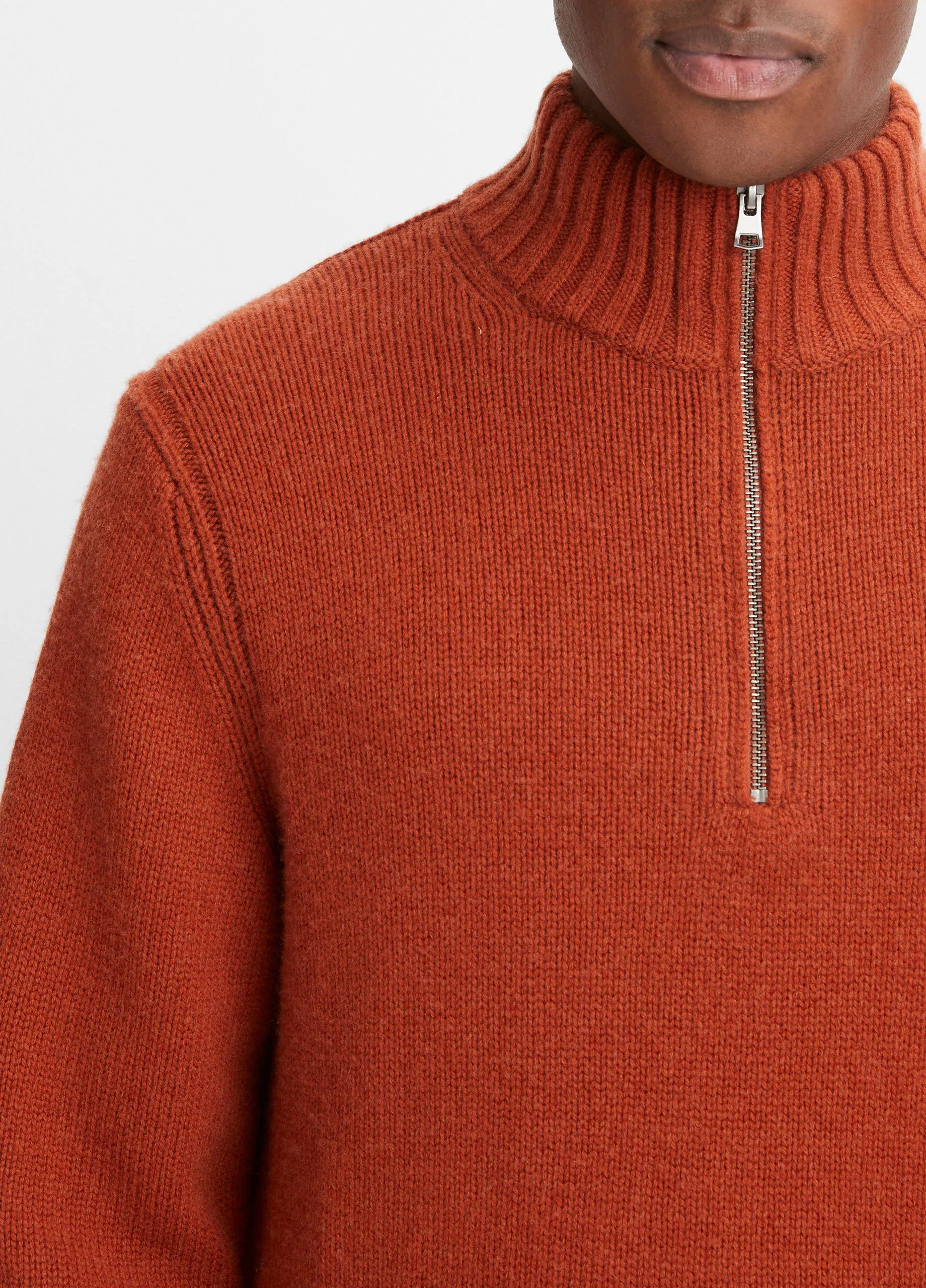 Wool-Cashmere Relaxed Quarter-Zip Sweater