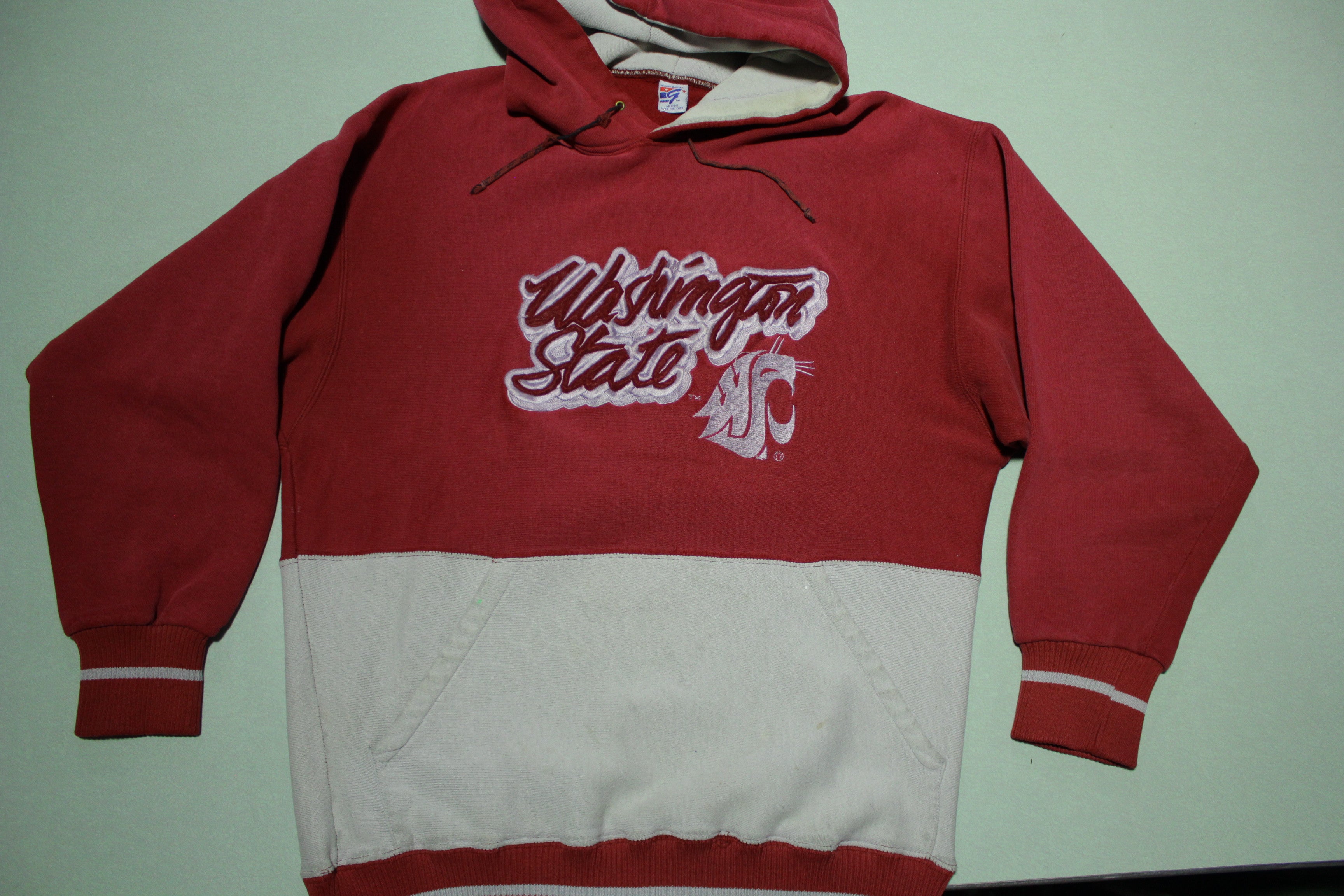 WSU Washington State Cougars Vintage 90's Collegiate Hoodie Sweatshirt