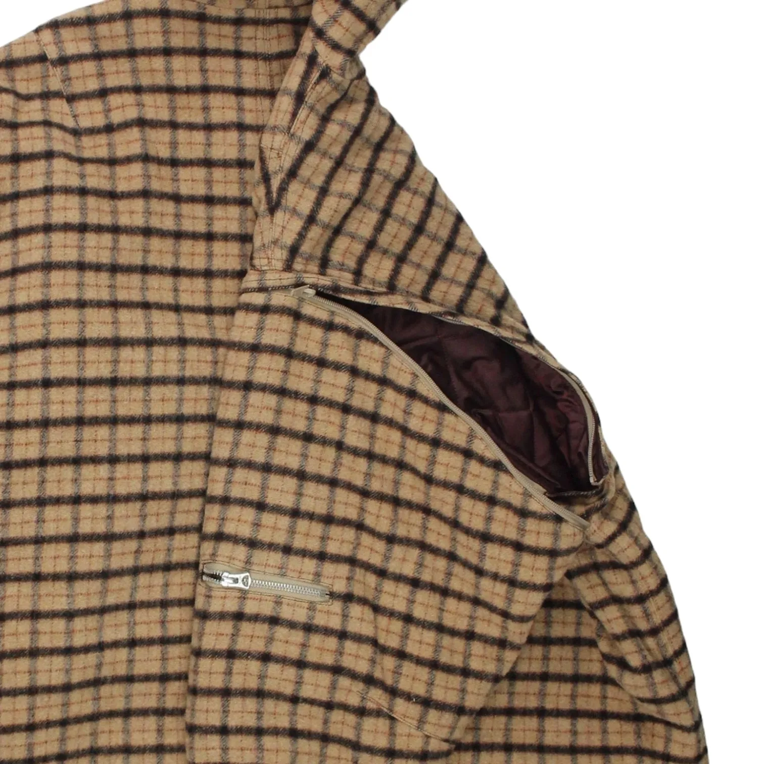 YMC Brown Check Quilt Lined Parka