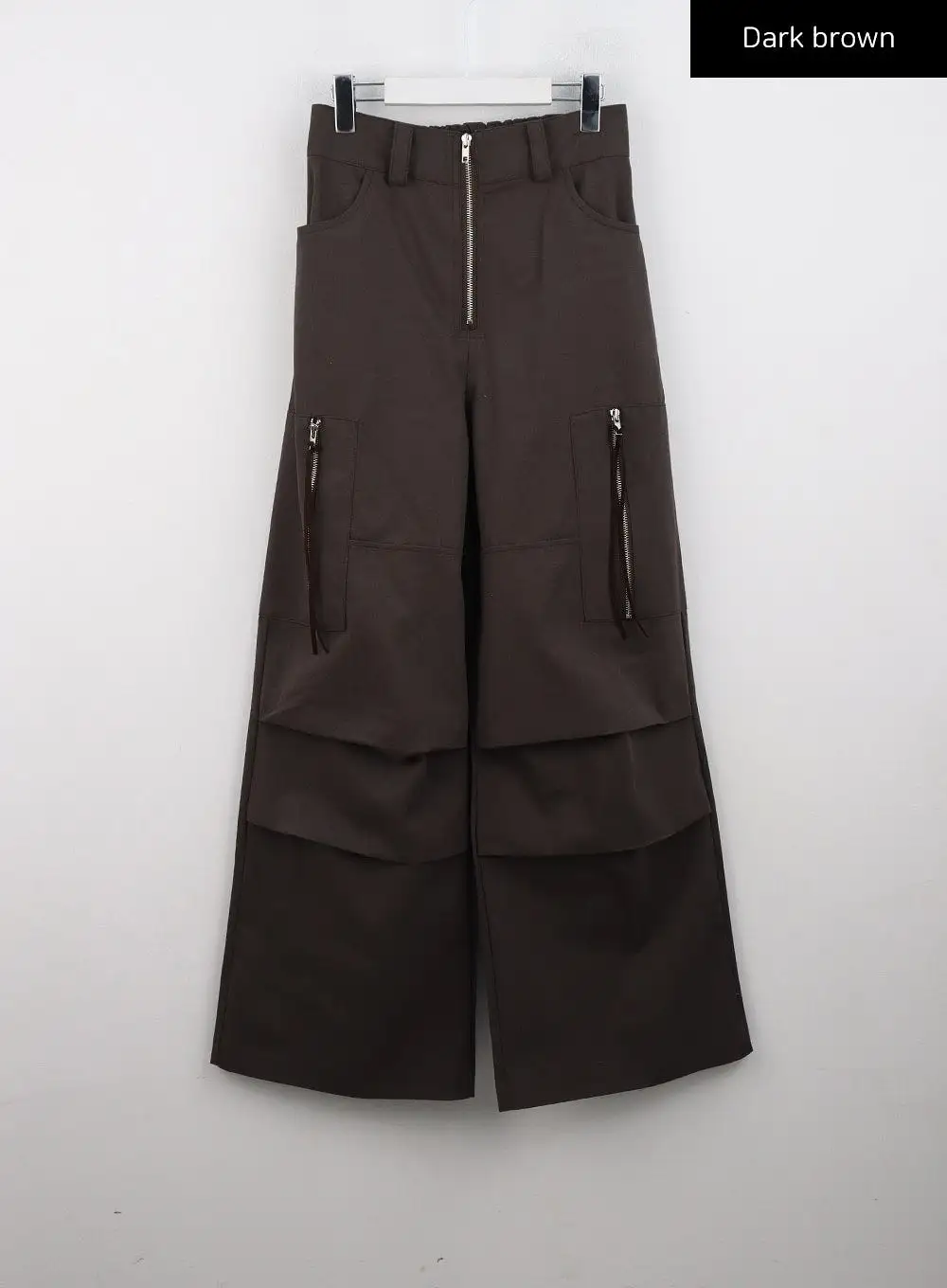 Zip Pocket Pintuck Wide Leg Pants CD301